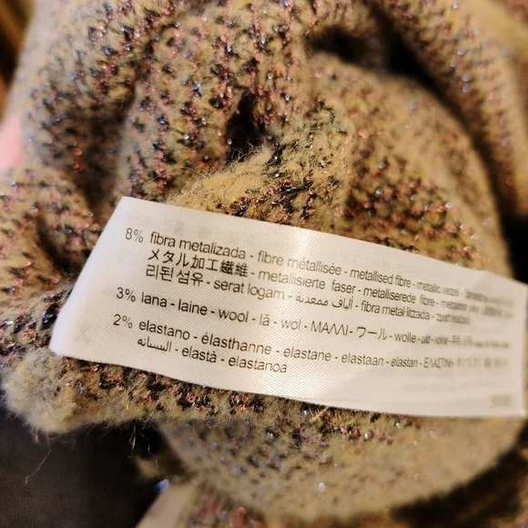 ZARA Tweed Plaid Mini Dress with Faux Leather Pockets | NWT XS - Picture 12 of 13